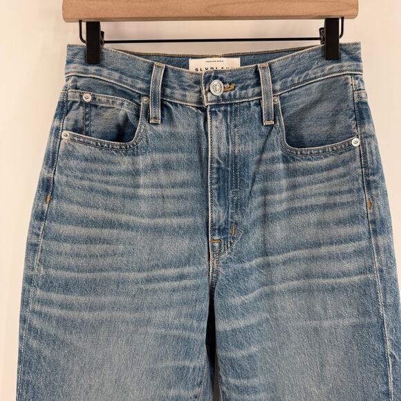 Slvrlake London Jeans SZ 27 NWT Shakedown Straight Leg Distress Denim High Waist - Picture 11 of 16